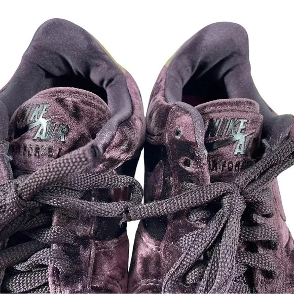 Nike Air Force 1 ‘07 Trainers In Burgandy Velvet Size 5.5 - Picture 5 of 12